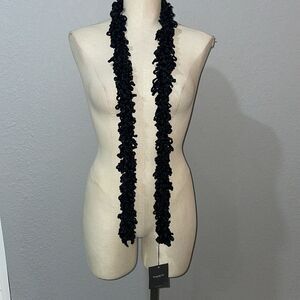 Kenneth Cole Vintage NWT made in Italy Women’s Black Long Boa Scarf